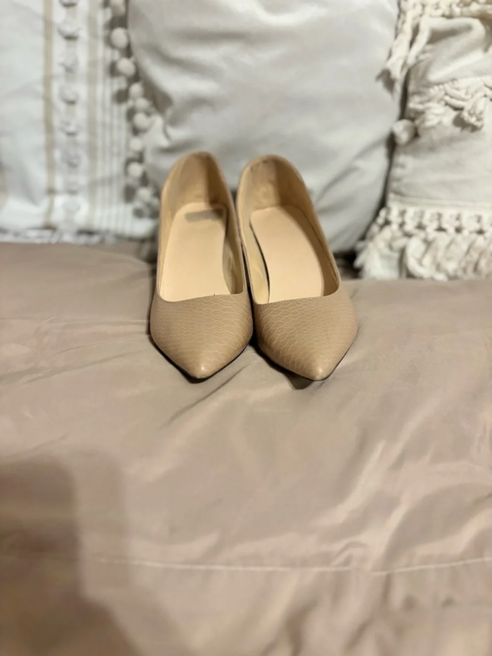 Pointed “Snakeskin” Heels - Picture 1 of 5